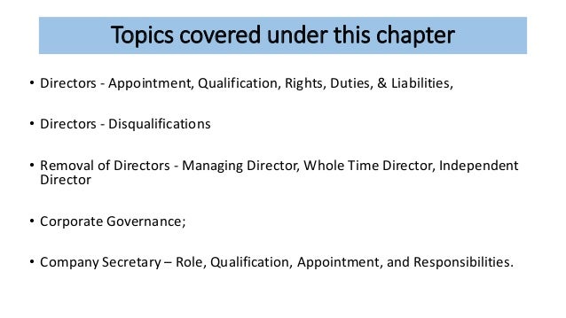 Топик: Directors’ rights, duties, and liabilities